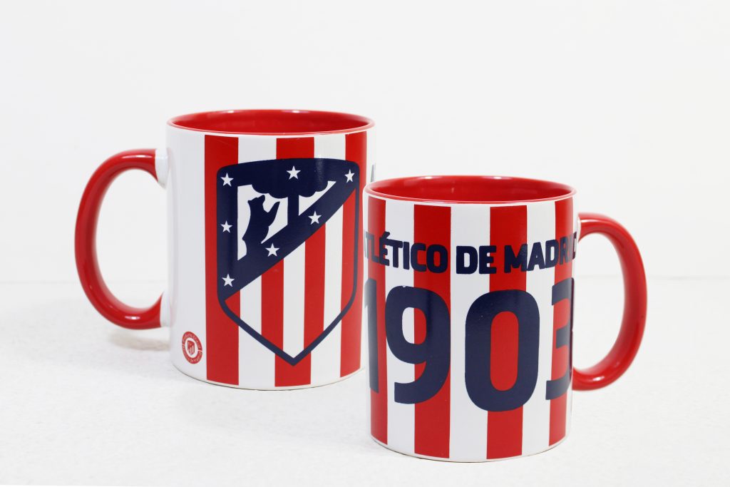 MUG SUBLIMACIÓN INTERIOR Y ASA ROJA "ATLÉTICO DE MADRID"