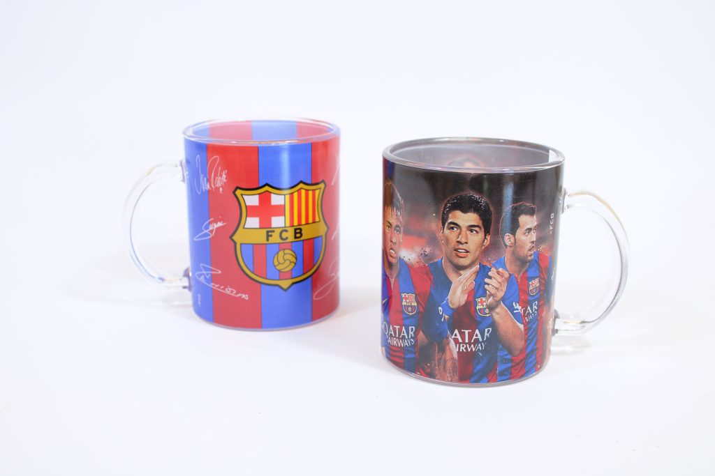 TAZAS DE VIDRIO "FCB"